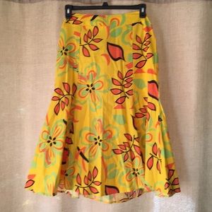 Funky Retro Hawaiian Print Panel Skirt